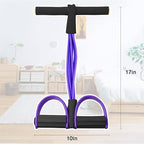 Kammoy 6-Tubes Tension Rope, Multifunction Elastic Yoga Pedal Puller Resistance Band, Natural Latex Tension Rope Fitness Equipment, for Abdomen, Waist, Arm, Leg Stretching Slimming Training