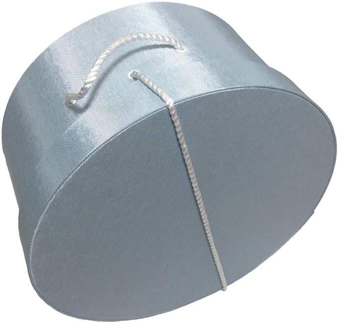Sarah's Hat Boxes Classic Light Blue Hat Box – 12.75" x 6.5" (Dia. x Ht.) Handmade in USA – Odorless Non-Toxic Adhesive, Cording Handle – Premium Storage for Hats & Accessories