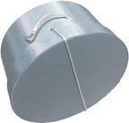 Sarah's Hat Boxes Classic Light Blue Hat Box – 12.75" x 6.5" (Dia. x Ht.) Handmade in USA – Odorless Non-Toxic Adhesive, Cording Handle – Premium Storage for Hats & Accessories