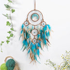 Dream Catcher, Handmade Dreamcatcher with Healing Crystal Stone, Tree of Life Dream Catchers Hanging Ornament for Home Bedroom Birthday Party, Perfect Craft Gift for Kids