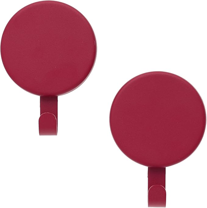 Haute Decor Attract Magnetic Wreath Hanger Hook (Red) - for 2 Metal Doors/Surfaces or 1 Single-Pane Glass Door or Window - Holds up to 10lbs.