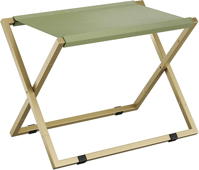 IBUYKE Luggage Rack for All Suitcase Sizes,Foldable Suitcase Stand,Metal Luggage Holder,Easy to Assemble for Bedroom Living Room Hotel,Gold TLR001G