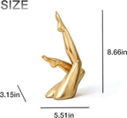 Golden Legs Sculpture - Elegant Resin Statues for Aesthetic Shelf Decor, Office Desktop & Cabinets | 4.13" D x 2.16" W x 8.46" H, Bowed Legs