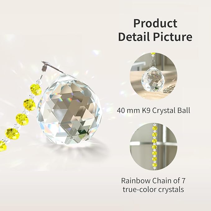 Sympathy Gifts for Loss of Loved One, Crystal Sun Catcher Rainbow Gifts, Unique Condolence Memorial for Loss of Mom Dad Dog, Ideal Grief Bereavement Miscarriage Gifts (Light Yellow)