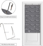 Dofilachy Hat Rack - Hat Organizer - Hat Racks for Baseball Caps, Visible Hat Holder - Baseball Hat Rack for Wall Door with 3 Hooks, 18 Deep Pockets(Grey, medium)