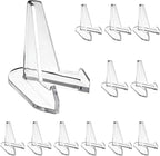 Hipiwe 12 Packs Acrylic Easel Stands Clear Mini Coin Display Easel Holder for Displaying Air-Tite Coins Pocket Watches Capsules Challenge Medals Casino Chips,2.64 Inch Tall