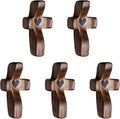 Wooden Cross Fidget Wood Pocket Prayer Fidget Cross to Hold Gifts for People with Depression/Anxiety(Black 5pcs)
