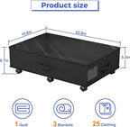 Babenest 4-Pack Under Bed Storage Organizer with Clear Zippered Lid, Foldable Rolling Underbed Drawers on 6 Wheels, Space Saving Clothes, Shoes, Toy Storage for Bedroom, Dorm, Closet