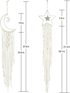 2Pcs Star Moon Dream Catchers, Bedroom Wall Decor, Boho Bedroom Decor, Dream Catcher for Girls, Wall Decor, Valentine's Day Gifts