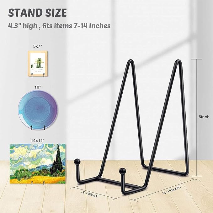 Display Stands Metal Frame for Picture Decorative Plates Book Photo Artistic Work Home Showrooms Ornaments Storage Stands with Shelves and Drawers (4.3 inch)