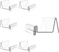 Boloyo Acrylic Display Stand with Sign Plate, 6PC Clear Display Easel Wallet Display Riser Holder, Acrylic Perfume Display Holder for Displaying Wallet, Figure , Cosmetic, Jewelry ,Makeups, Glasses (Small, 6PC)