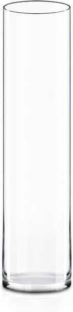 CYS EXCEL Cylinder Clear Glass Vase (H:26" D:6") | Multiple Size Choices Glass Flower Vase Centerpieces | Hurricane Floating Candle Holder Vase