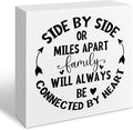 Farmhouse Home Decor, Family Sign - Side By Side or Miles Apart, Family Room Decor, Long Distance Gift, Box Sign Tabletop, Living Room Decoration, Hallway Decoration, 5.1x5.1inches
