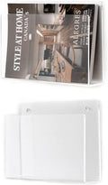 2 Pcs Magazine Holder, Wall Mount Clear Acrylic Magazine Rack, Organizer Folder, Bookshelf, File Storage Rack for Waiting Room, Living Room, Office, Home Display