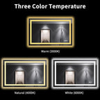 LOAAO 48"X30" LED Bathroom Mirror with Lights, Anti-Fog, Dimmable, Backlit + Front Lit, Lighted Bathroom Vanity Mirror for Wall, Memory Function, Tempered Glass, Shatter-Proof, ETL Listed