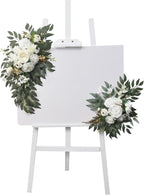 2Pieces Wedding Decorative Swag Artificial Flower Swag Ceremony Sign for Indoor and Outdoor Use Decorations