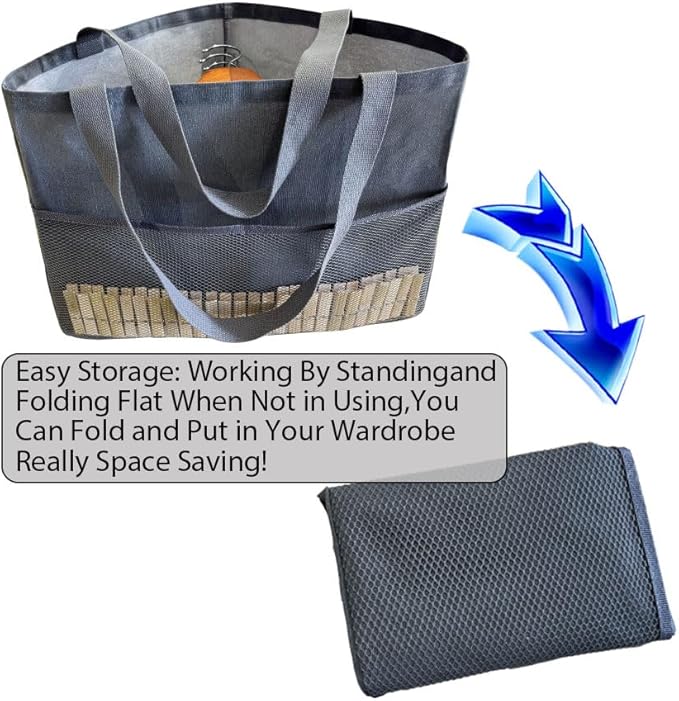 Clothes Hanger Organizer Holder for Space Saving, Fresheracc Hanger Triangle Storage Bag with Handles for Closet Tidier Laundry Rooms Wardrobe Drying Rack, Waterproof Container (Mesh Grey)