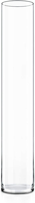 CYS Excel Clear Glass Cylinder Vase (H:28" D:4") | Multiple Size Choices Glass Flower Vase Centerpieces | Hurricane Floating Candle Holder Vase