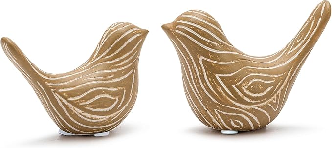 2PCS Small Birds Statues, Modern Home Decor Bird Sculptures, Animal Figurines Decorative Ornaments for Living Room, Bedroom, Office Desktop, Bookshelf, Coffee Table, Cabinets, Gifts for Bird Lovers