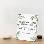 Inspirational Wall Art Motivational Painting Wall Decor for Office Living Room Bedroom, It Always Seems Impossible until It's Done Canvas Posters Art Work Gift (11.5 X 15 Inches, Framed)