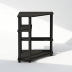 Furinno Turn-N-Tube Storage Shelves, 4-Tier Corner Shelf, Toolless Assembly Display Rack, Corner Bookshelf for Small Space, for Organization and Storage, Living Room, Home Office, Espresso