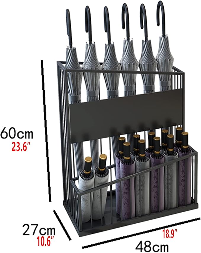 2 Tier Metal Umbrella Stand Umbrella Holder, Large-Capacity Commercial Umbrella Stand Umbrella Holder for Hotel Offices, Entrance Umbrella Organizer