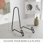 Artliving (4 Pack Black Display Stand Easel Iron Bowl Stands for Display Medium Deep Bowls, Platters and Deep Dishes