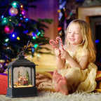 Wondise Christmas Musical Snow Globe Lantern with 6 Hour Timer, 11.2 Inch USB Plug-in & Battery Operated Spinning Water Glitters Lighted Singing Snow Globe Lantern Christmas (Carolers)