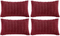 Fancy Homi 4 Packs Decorative Throw Pillow Covers for Living Room Couch Bed, Modern Farmhouse Boho Home Décor Accent Cushion Case, 20" x 12", Burgundy