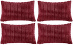 Fancy Homi 4 Packs Decorative Throw Pillow Covers for Living Room Couch Bed, Modern Farmhouse Boho Home Décor Accent Cushion Case, 20" x 12", Burgundy