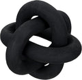 Wood Knot Chain Link Decor - 3 Link Boho Wooden Hand Carved Decorative Wooden Links Knots for Coffee Table Entryway Modern Farmhouse Shelf Decoration (Black)