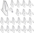Hipiwe 20 Packs Mini Acrylic Easel Stands Clear Coin Display Easel Holder for Displaying Air-Tite Coins Pocket Watches Capsules Challenge Medals Casino Chips