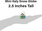 Italy Snow Globe of Rome, Pisa and Venice. (2.5 Inches Tall), 45mm Globe with Snow