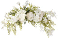 IUIBMI 29.5 inch Wedding Arch Flowers, Spring Decorative Peony Swags with Green Leaves Rustic Artificial Floral Swag Peony Door Wreath for Front Door Wedding Arch Wall Decor (B)