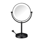 Conair Lighted Makeup Mirror, Double-Sided LED Vanity Mirror with 1X/10X Magnification, 3 Light Settings, 3 Modes, 360° Rotation, Matte Black Finish