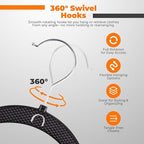 Plastic Hangers 100 Pack, Cascading Slim Space Saving Clothing Hangers with 360° Rotating Hook, Non Slip Clothes Hangers for Sweater Shirt, Heavy Duty Coat Hanger with Inner Hook for Closet, Black