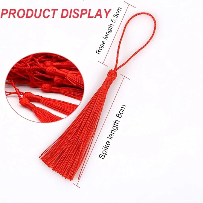 Tassels for Decoration 13cm/5 Inch Silky Floss Bookmark Tassels Hanging Rope for Jewelry Making DIY Craft Accessory(Earth Yellow)