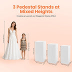 3Pcs Square Display Pedestal Stands Set for Party, Metal Display Stand Plinth Pillars, Cake Stands Pillars for Wedding Birthday Art Decor Risers, 11.8*31.5" (L), 11.02*25.6" (M), 10.24*23.6" (S)