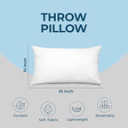 Utopia Bedding Throw Pillows (Set of 1, White) – 14 x 22 Inches Down Alternative Pillows for Bed, Sofa, and Couch - Fluffy Decorative Stuffer Pillow for Indoors & Outdoors