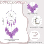 INFUNLY 5 Pack Dream Catcher Wall Hanging Moon Pendant Dream Catcher Kit DIY Large Dreamcatcher with Instructions Dreamy Yarn Wall Hanging Making Kit for Bedroom Window Ornaments Wedding Party Decor