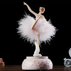 Briskfeel Enchanting Ballerina Music Box Ballerina Rotates with Mechanical Movement - Swan Lake Melody, Feathered Tutu Musical Box for Elegant Home Decor and Gift (6# Ballet Pink)