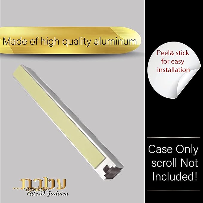 5 Pack Modern Aluminum Waterproof Mezuzah Case, Made in Israel, Fit up to 5" / 12cm Mezuzah Scroll, Easy Peel and Stick (Scroll Not Included)