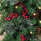 Haute Decor Classic 3 Foot Pre-lit Artificial Fir PE/PVC Christmas Swag, 30 Warm White LED Lights, Indoor/Outdoor Use, Lighted Holiday Decoration, Battery Operated with Automatic Timer On/Off