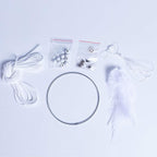 DIY Dream Catcher Beginner Kit, Making Dream Catcher Supplies Include Metal Hoop, Feathers, Faux Suede Cord, Thread, Wood Beads (White)