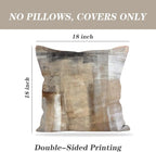 Throw Pillow Covers 18x18 Set of 2 Beige and Grey Art Throw Pillow Covers Soft Decorative Couch Pillow Covers for Home Living Room Bedroom