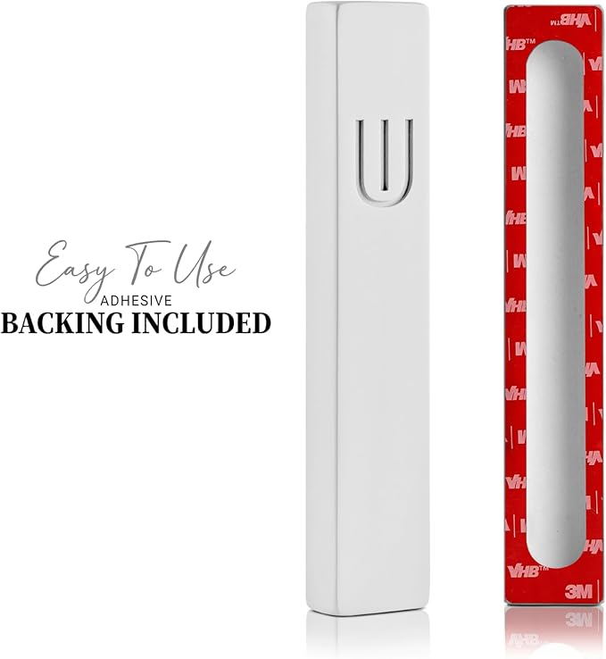 SURI Mezuzah for Door with Scroll – 9 Inch Modern Mezuzah Case with Non Kosher Scroll Included, Fits up to 8” Scroll, Easy Adhesive Installation, Gift Box Included