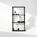 Furinno Turn-N-Tube Book Shelf, 4-Tier Bookshelf, Bookcase with Multipurpose Compact Display Rack, 11.6 x 23.6 x 43.2, for Living Room, Bedroom, Home Office, Americano/Black