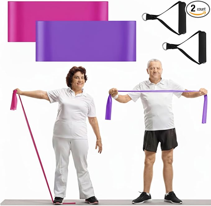 2 Pcs Resistance Band with Handles Chair Exercise Equipment for Seniors Physical Therapy Band Gifts for Elderly Women Rehab, Physical, Grandma, Grandpa