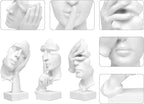 3 Pcs Thinker Statue, Silence is Gold Abstract Art Figurine, No Hear No See No Speak Modern Home Resin Sculptures Decorative Objects Decor for Home Office Bookshelf Desktop(White), A-41