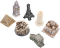 7pcs Decorative Architectural Model Miniature World-Famous Structures for Home Office and Cafe Decor Resin Building Models Including Eiffel Tower and More